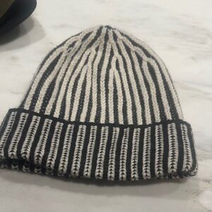 Free People Monochrome Striped Knit Beanie